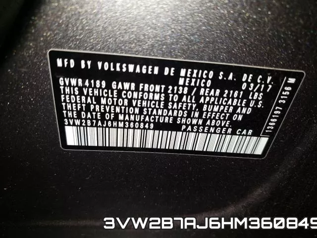 3VW2B7AJ6HM360849 фото 2