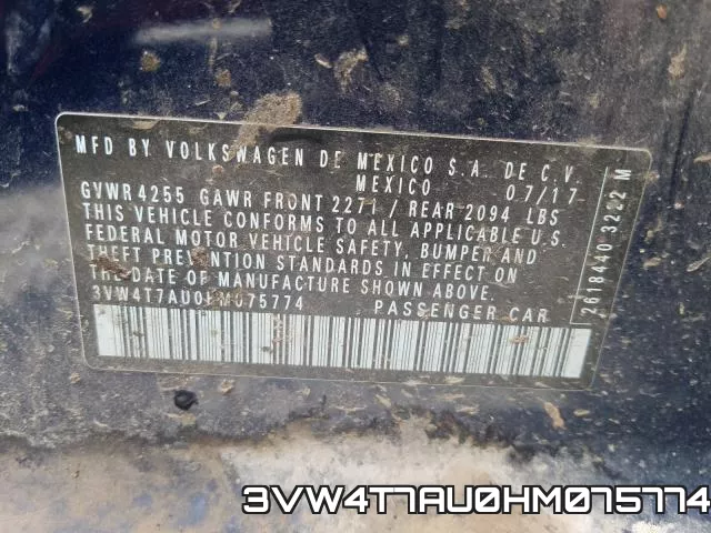 3VW4T7AU0HM075774 фото 2