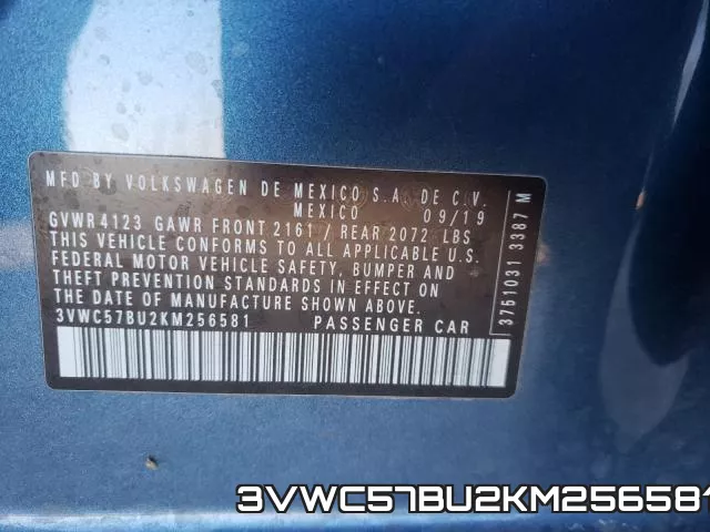 3VWC57BU2KM256581 фото 2