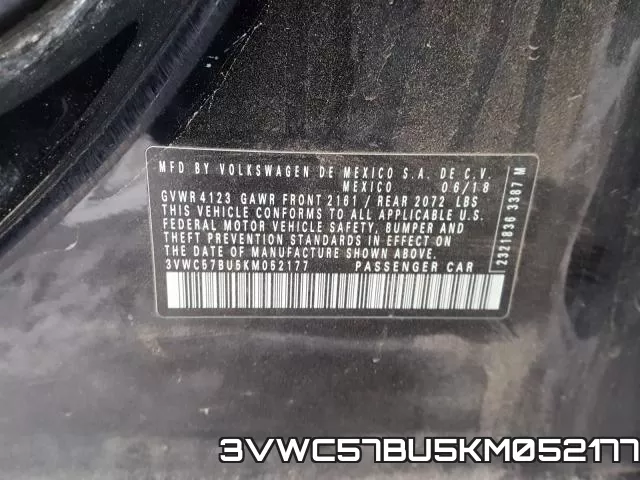 3VWC57BU5KM052177 фото 2