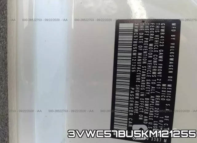 3VWC57BU5KM121255 фото 10