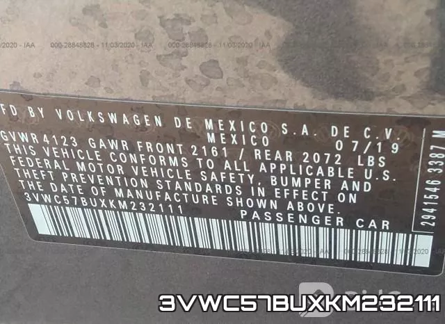 3VWC57BUXKM232111 фото 10