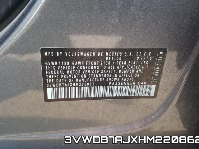 3VWDB7AJXHM220862 фото 2