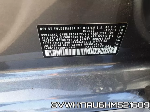3VWH17AU6HM521689 фото 2