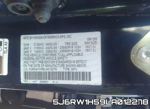 5J6RW1H59LA012278 фото 9