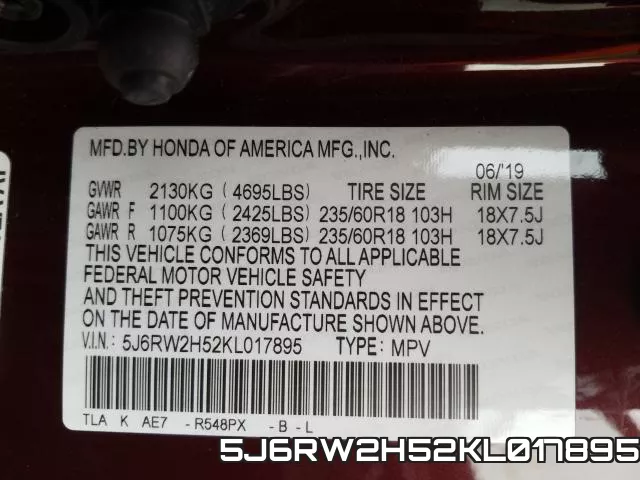 5J6RW2H52KL017895 фото 2