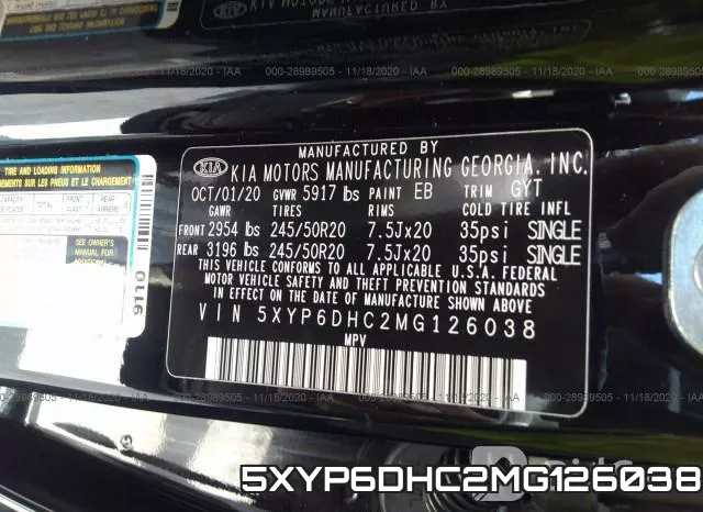 5XYP6DHC2MG126038 фото 7