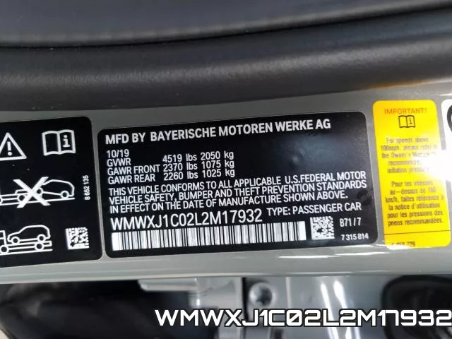 WMWXJ1C02L2M17932 фото 2
