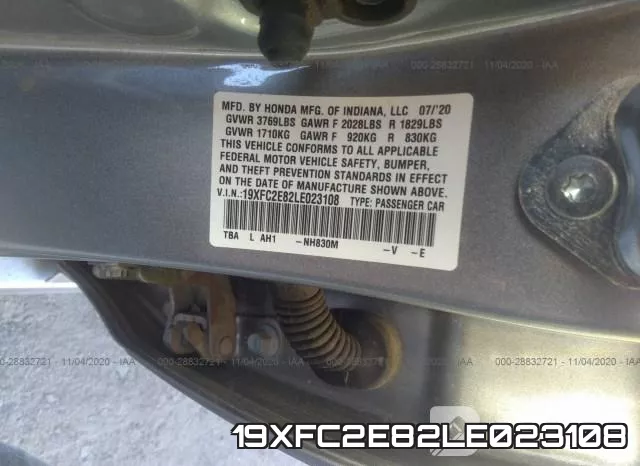 19XFC2E82LE023108 фото 10