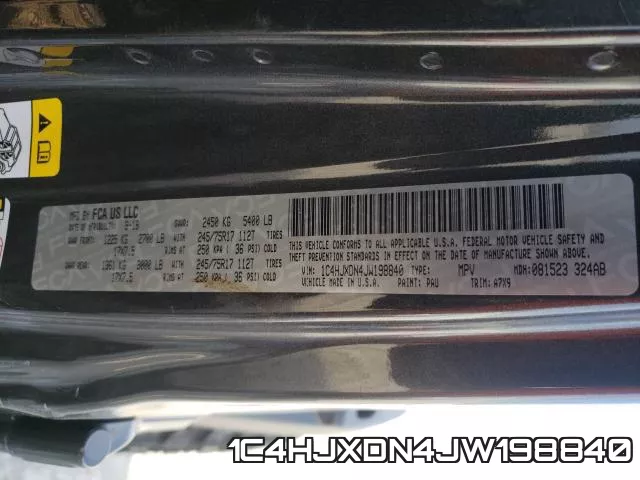 1C4HJXDN4JW198840 фото 2