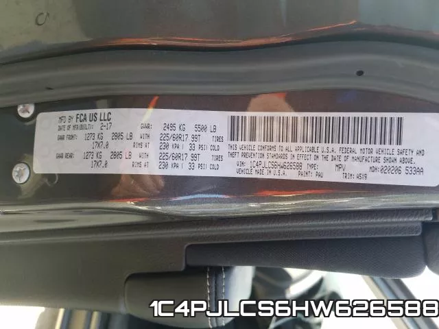 1C4PJLCS6HW626588 фото 2