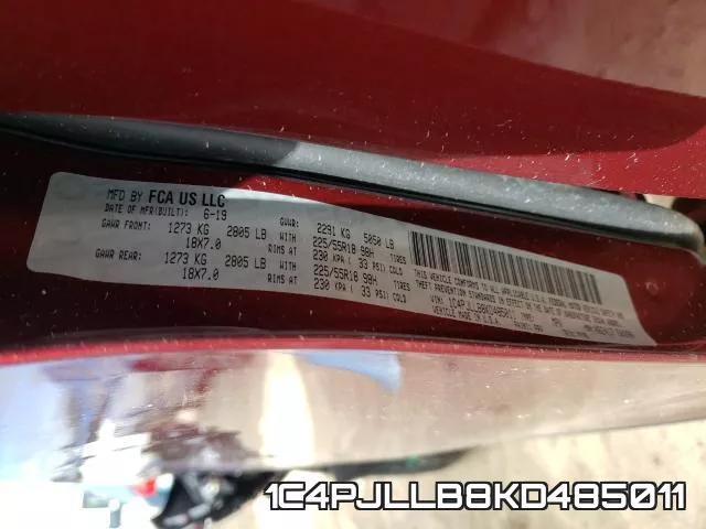 1C4PJLLB8KD485011 фото 2