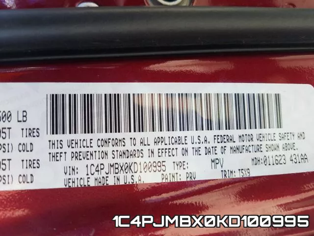 1C4PJMBX0KD100995 фото 2