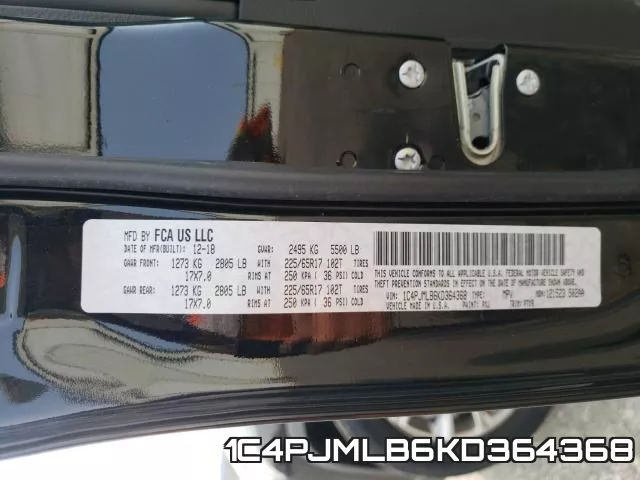1C4PJMLB6KD364368 фото 2