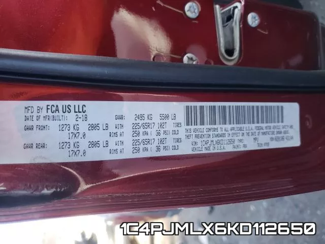 1C4PJMLX6KD112650 фото 2