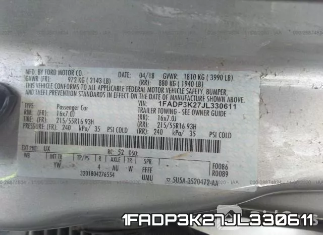 1FADP3K27JL330611 фото 10