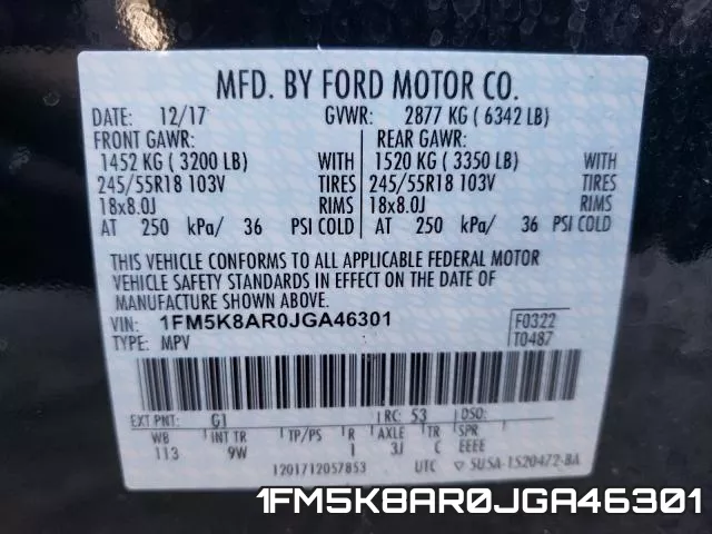 1FM5K8AR0JGA46301 фото 2