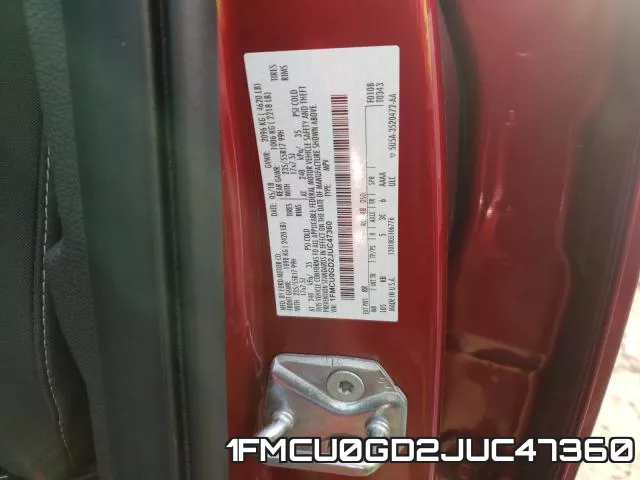 1FMCU0GD2JUC47360 фото 2