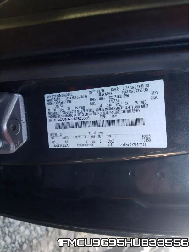 1FMCU9G95HUB33556 фото 2