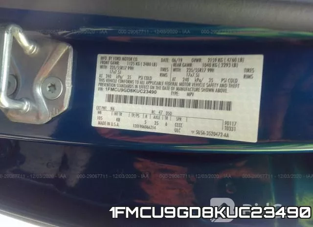 1FMCU9GD8KUC23490 фото 8