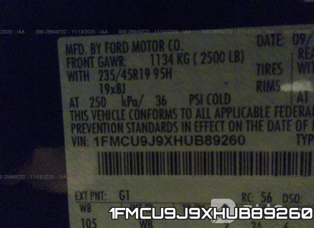 1FMCU9J9XHUB89260 фото 10