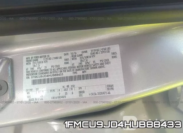 1FMCU9JD4HUB88433 фото 10