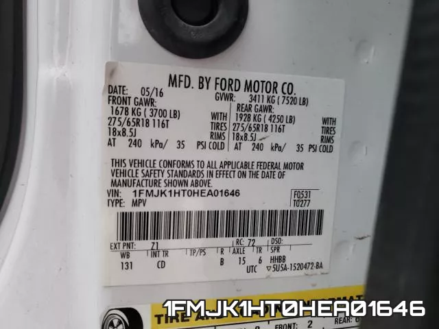 1FMJK1HT0HEA01646 фото 2