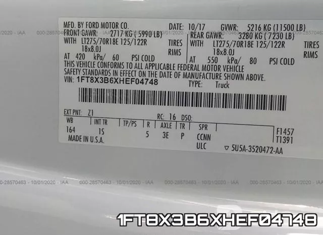 1FT8X3B6XHEF04748 фото 10
