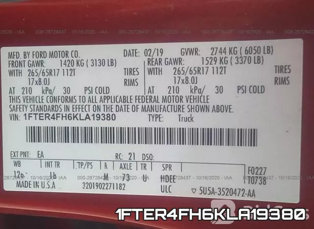 1FTER4FH6KLA19380 фото 10