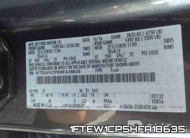 1FTEW1CP5HFA18635 фото 10