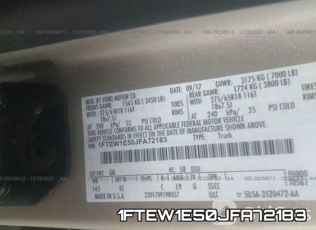 1FTEW1E50JFA72183 фото 9