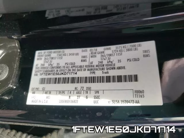 1FTEW1E50JKD71714 фото 2