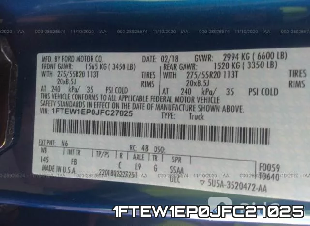 1FTEW1EP0JFC27025 фото 10