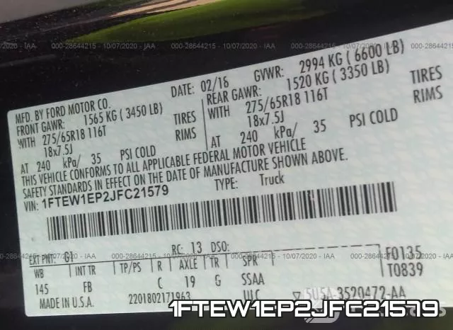 1FTEW1EP2JFC21579 фото 10