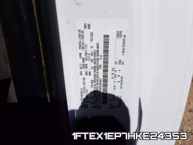 1FTEX1EP7HKE24353 фото 2