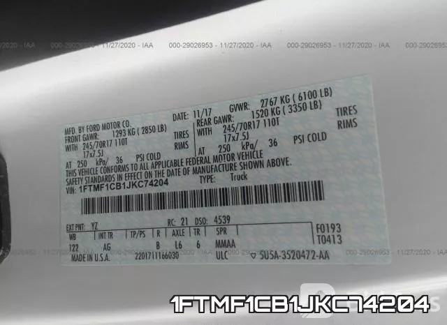1FTMF1CB1JKC74204 фото 10