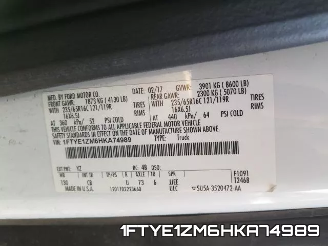 1FTYE1ZM6HKA74989 фото 2