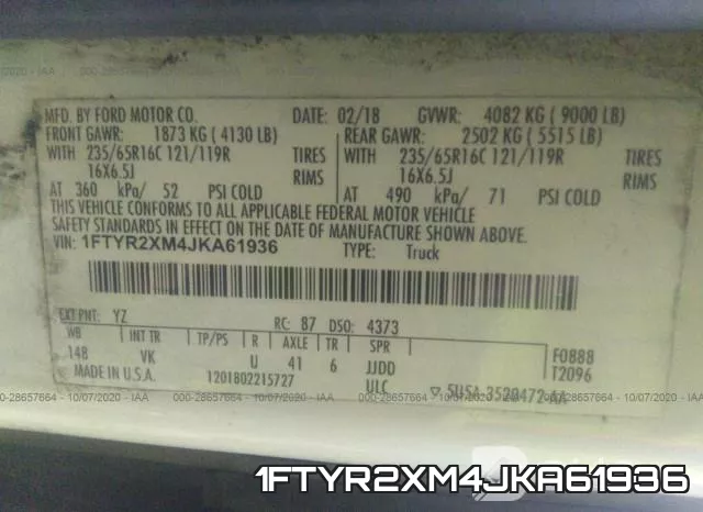 1FTYR2XM4JKA61936 фото 10