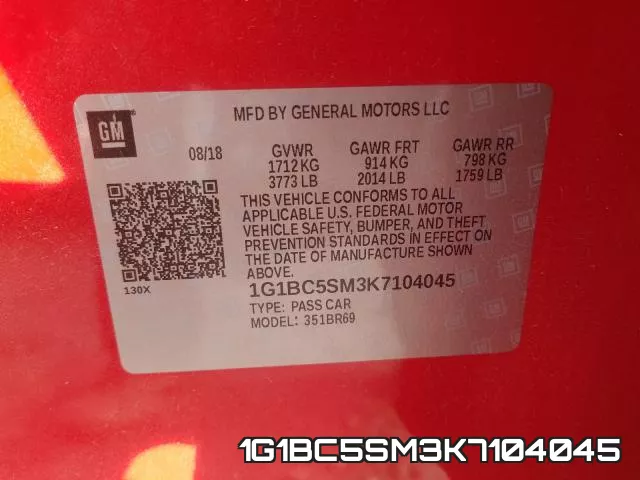1G1BC5SM3K7104045 фото 2