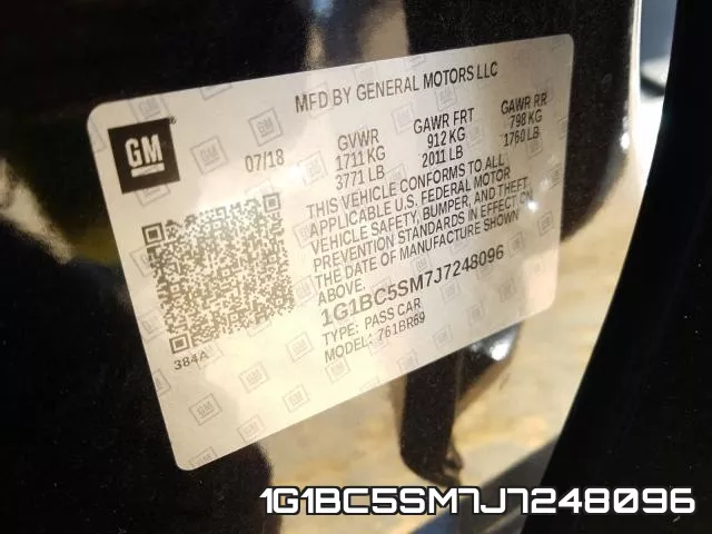 1G1BC5SM7J7248096 фото 2