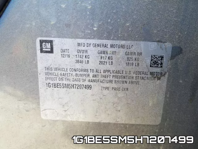 1G1BE5SM5H7207499 фото 2