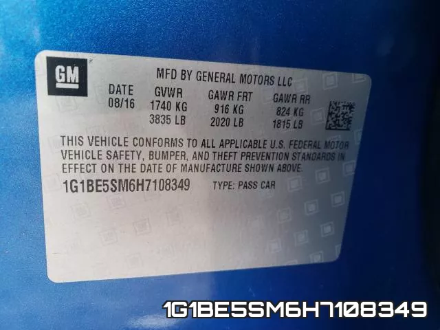 1G1BE5SM6H7108349 фото 2