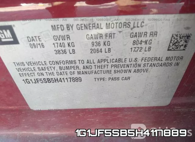 1G1JF5SB5H4117889 фото 10