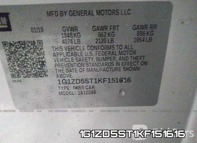 1G1ZD5ST1KF151616 фото 9