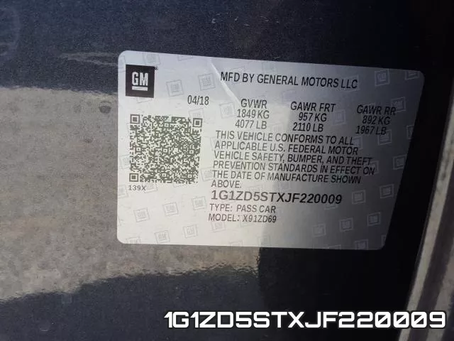 1G1ZD5STXJF220009 фото 2
