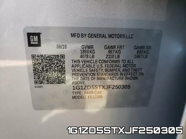 1G1ZD5STXJF250305 фото 2