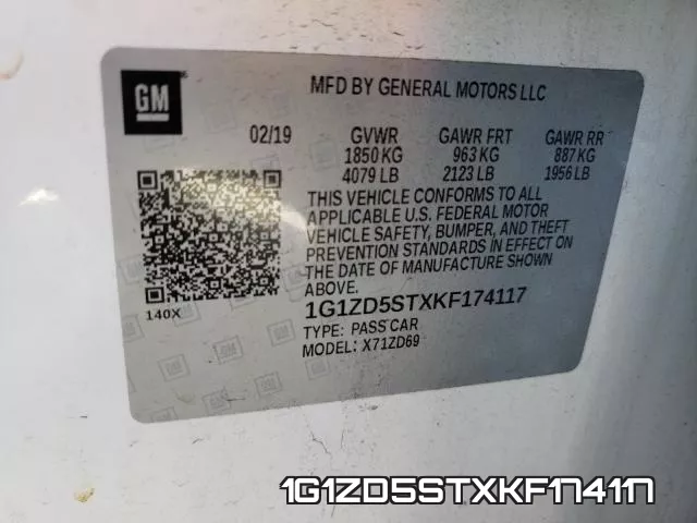 1G1ZD5STXKF174117 фото 2