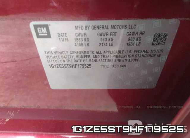 1G1ZE5ST9HF179525 фото 9