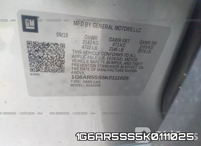 1G6AR5SS5K0111025 фото 10