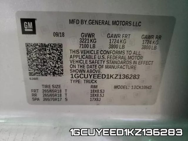 1GCUYEED1KZ136283 фото 2